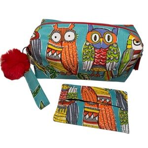Colorful Owl Cosmetics Bag